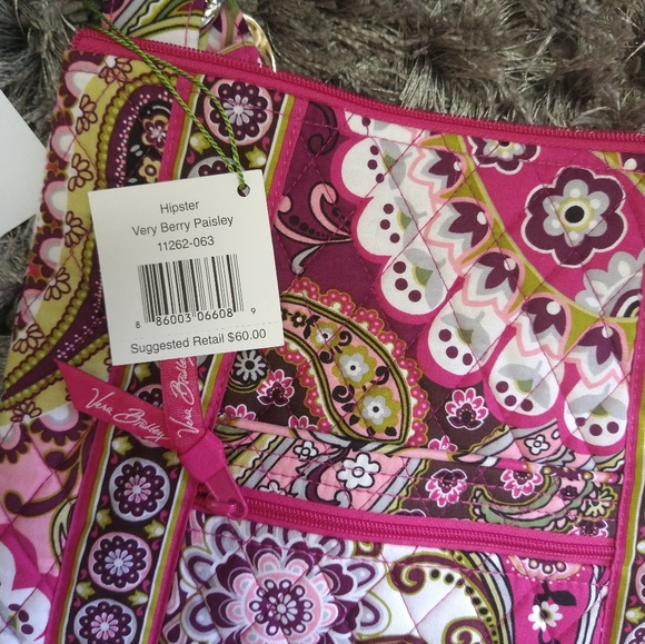 Hipster Very Berry Paisley Vera Bradley Shoulder Bag NEW WITH TAG - Picture 5 of 5